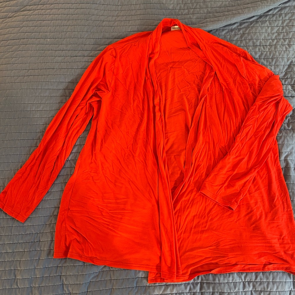 Vibrant Red Open Cardigan